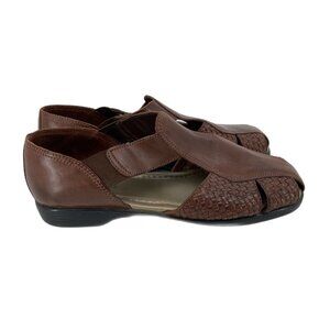 Boxer Fida Brown Pointed Toe Leather Sandals | Size 8.5